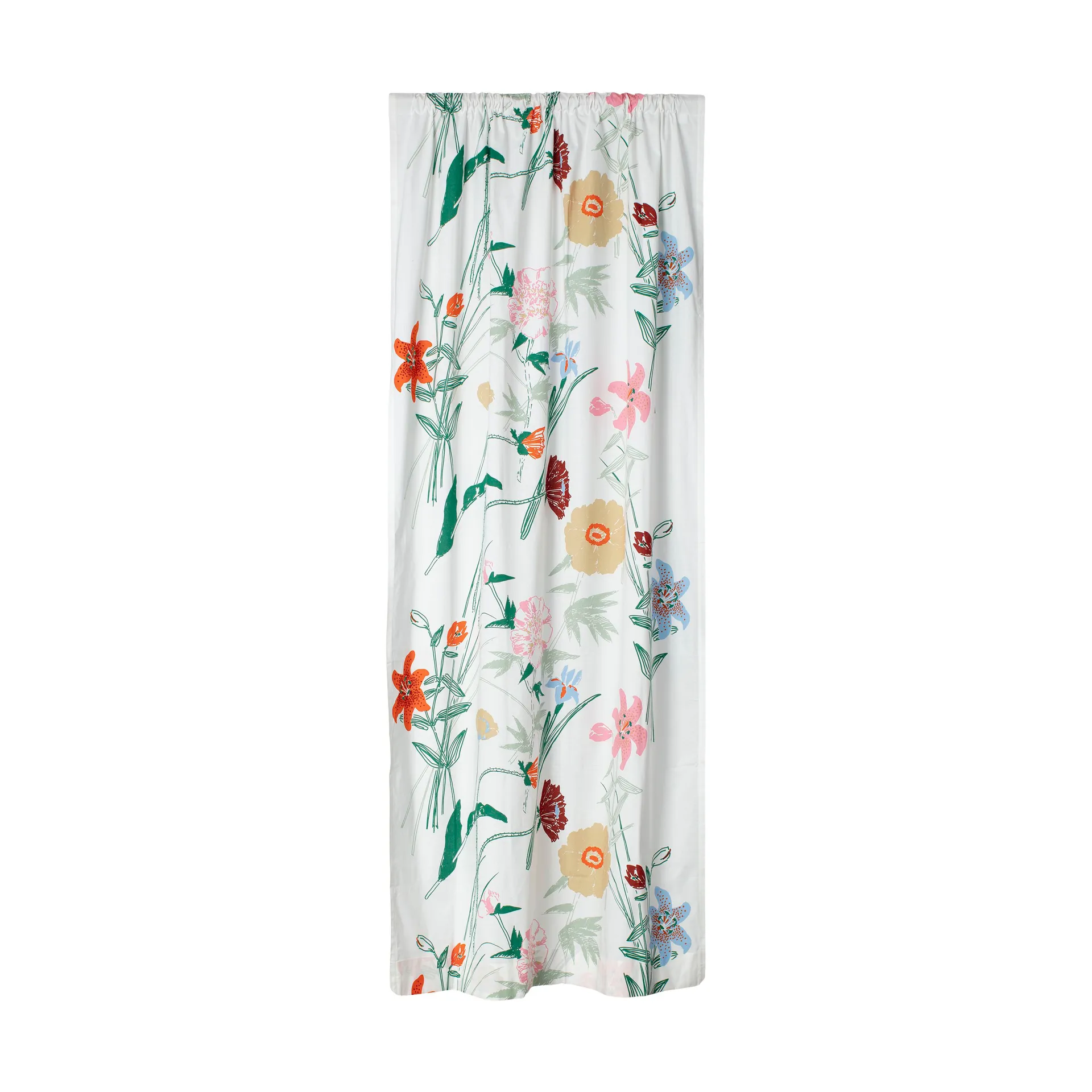 Puutarhakutsut gardinlængde 135x245 cm, White-green-orange-beige Marimekko