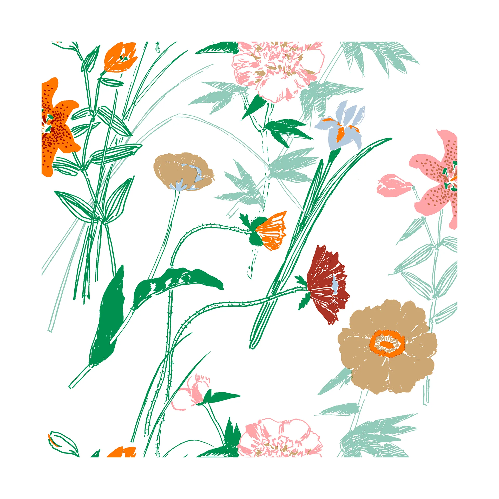 Puutarhakutsut serviet 33x33 cm 20-pak, White Marimekko