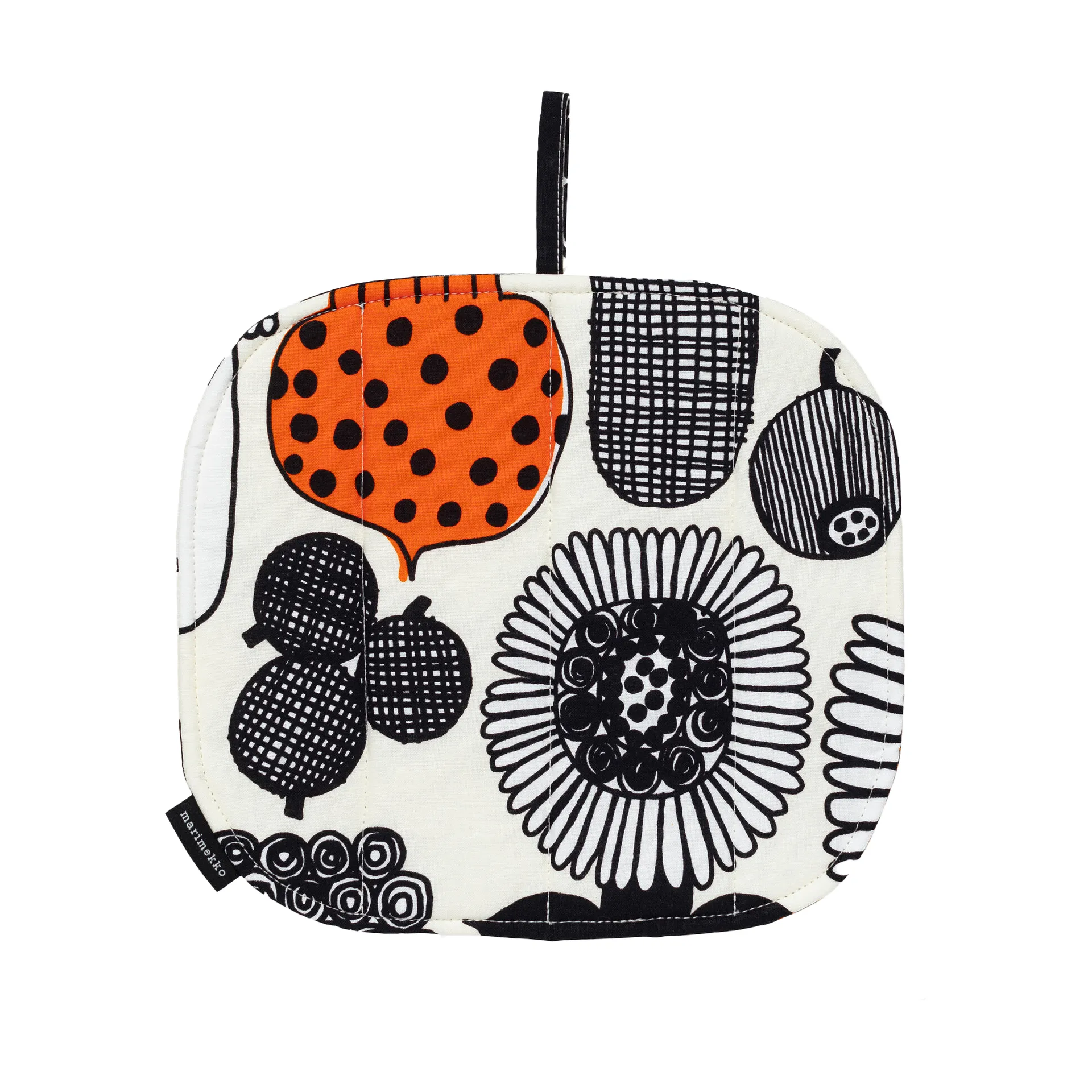Puutarhurin Parhaat grydelap, White-black-orange Marimekko