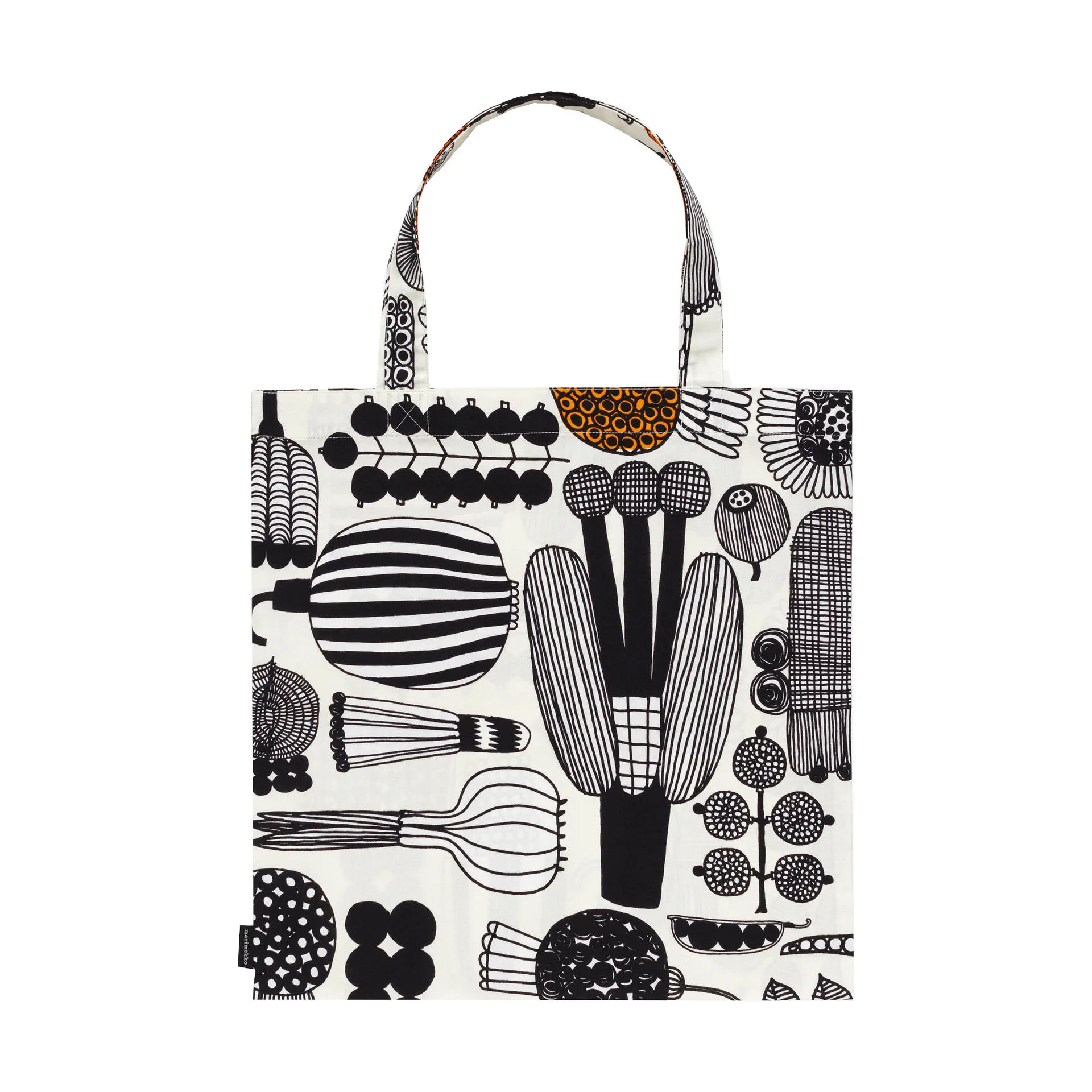 Puutarhurin parhaat taske 44x43 cm., White-black-orange Marimekko