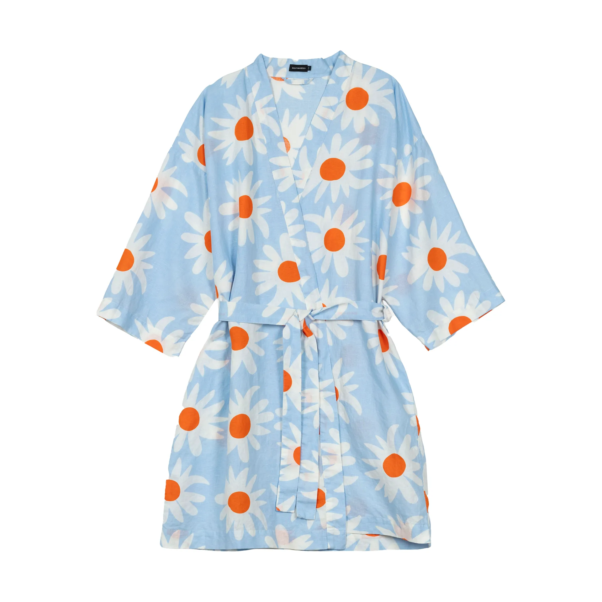 Rakastaa ei rakasta morgenkåbe, Orange-Off-white-light blue Marimekko