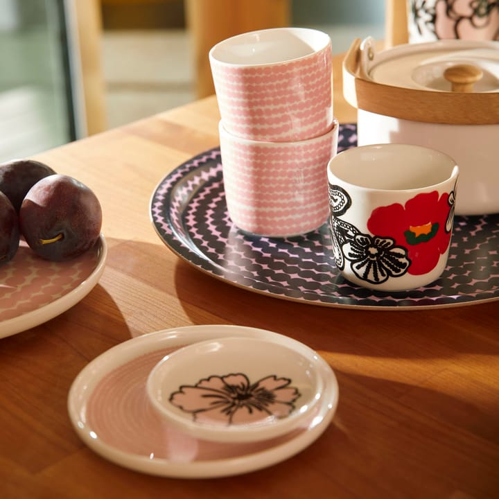 Räsymatto asiet Ø 13,5 cm - Lyserød-hvid - Marimekko