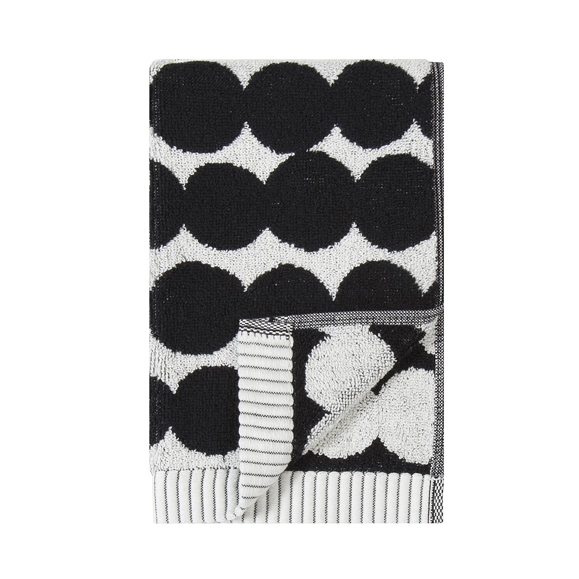 Räsymatto håndklæde sort, gæstehåndklæde 30 x 50 cm Marimekko
