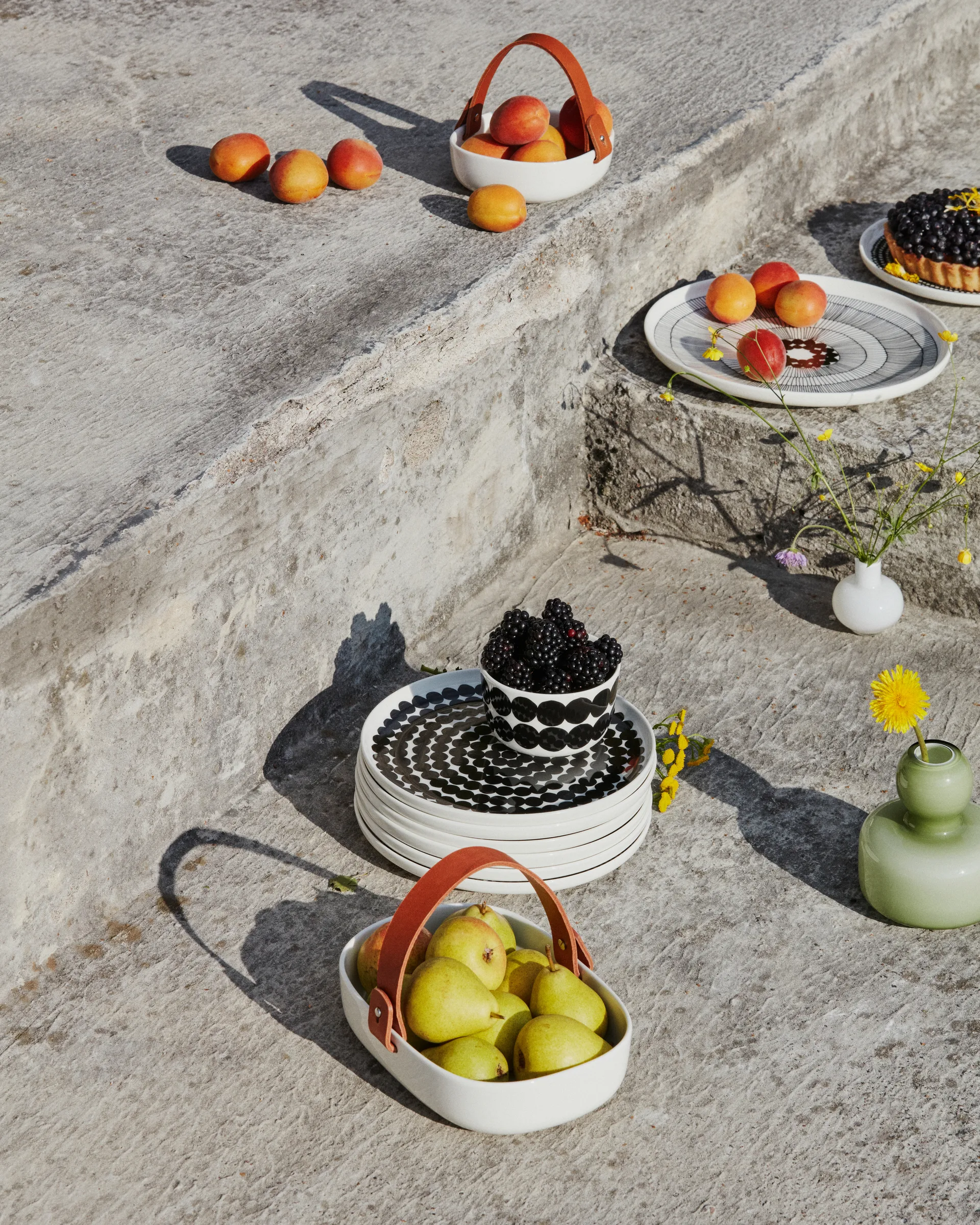 Räsymatto tallerken 20 cm, 6 stk sort-hvid,  Marimekko