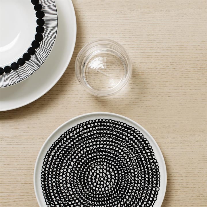 Räsymatto tallerken 20 cm, 6 stk - sort-hvid (små prikker) - Marimekko