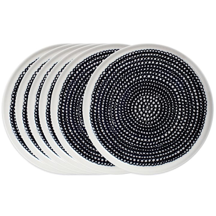 Räsymatto tallerken 20 cm 6 stk_sort små prikker - undefined - Marimekko