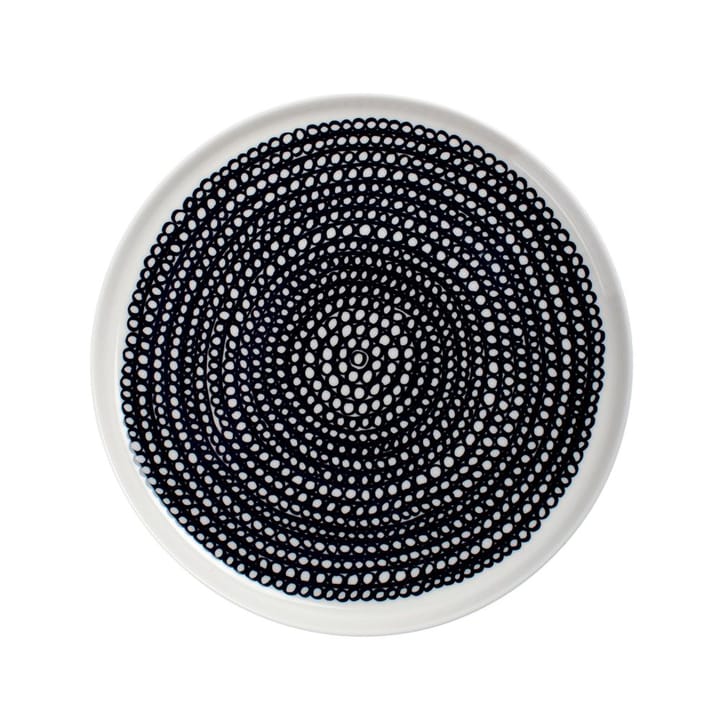 Räsymatto tallerken Ø 20 cm - sort-hvid (små prikker) - Marimekko