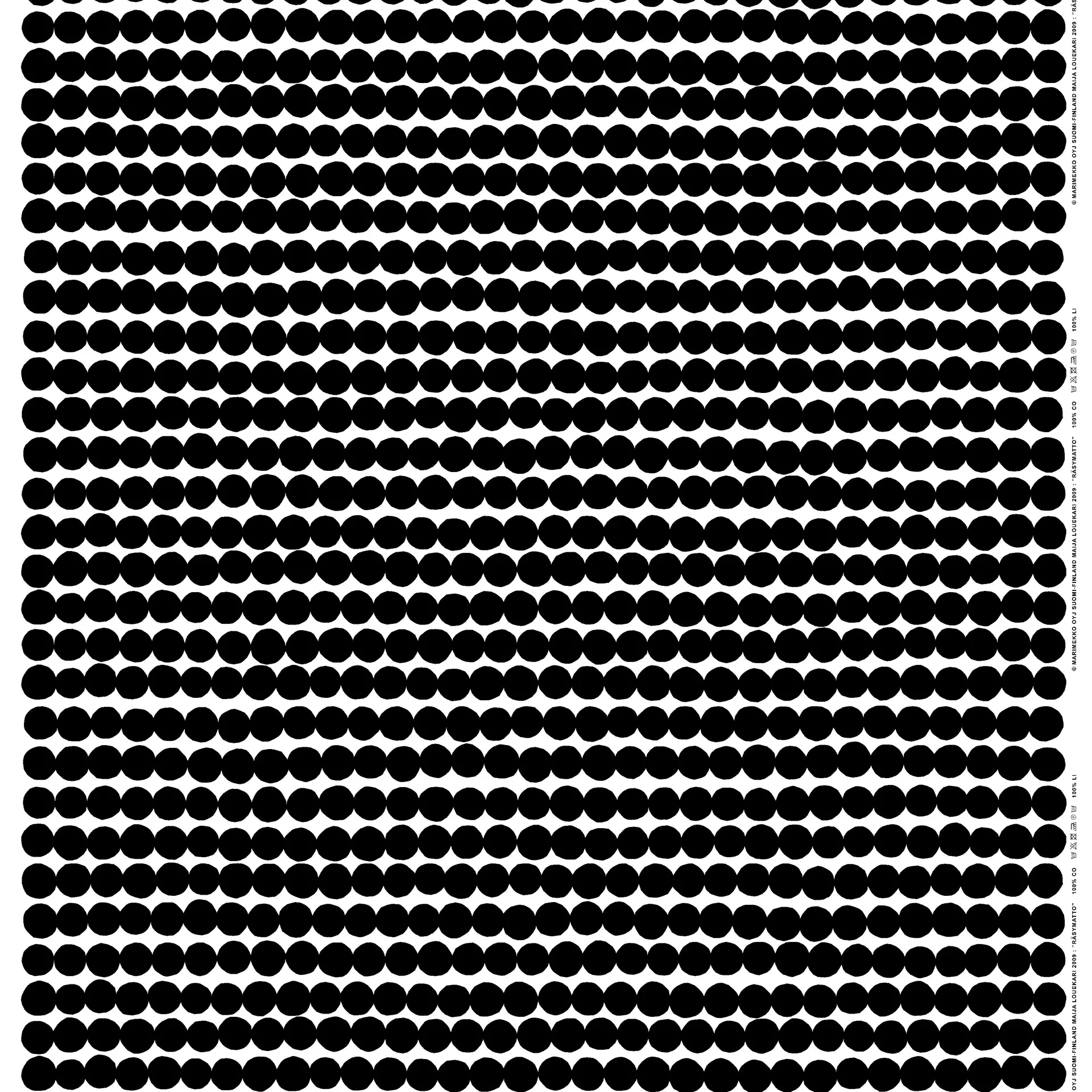Räsymatto tekstil, sort-hvid Marimekko