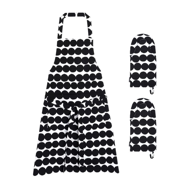 Räsymatto tekstilsæt til køkkenet - Hvid-sort - Marimekko