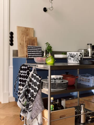 Räsymatto tekstilsæt til køkkenet - Hvid-sort - Marimekko