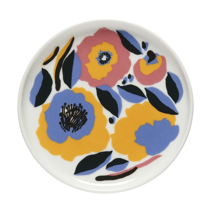Rosarium tallerken 13,5 cm - hvid-rød-gul-blå - Marimekko