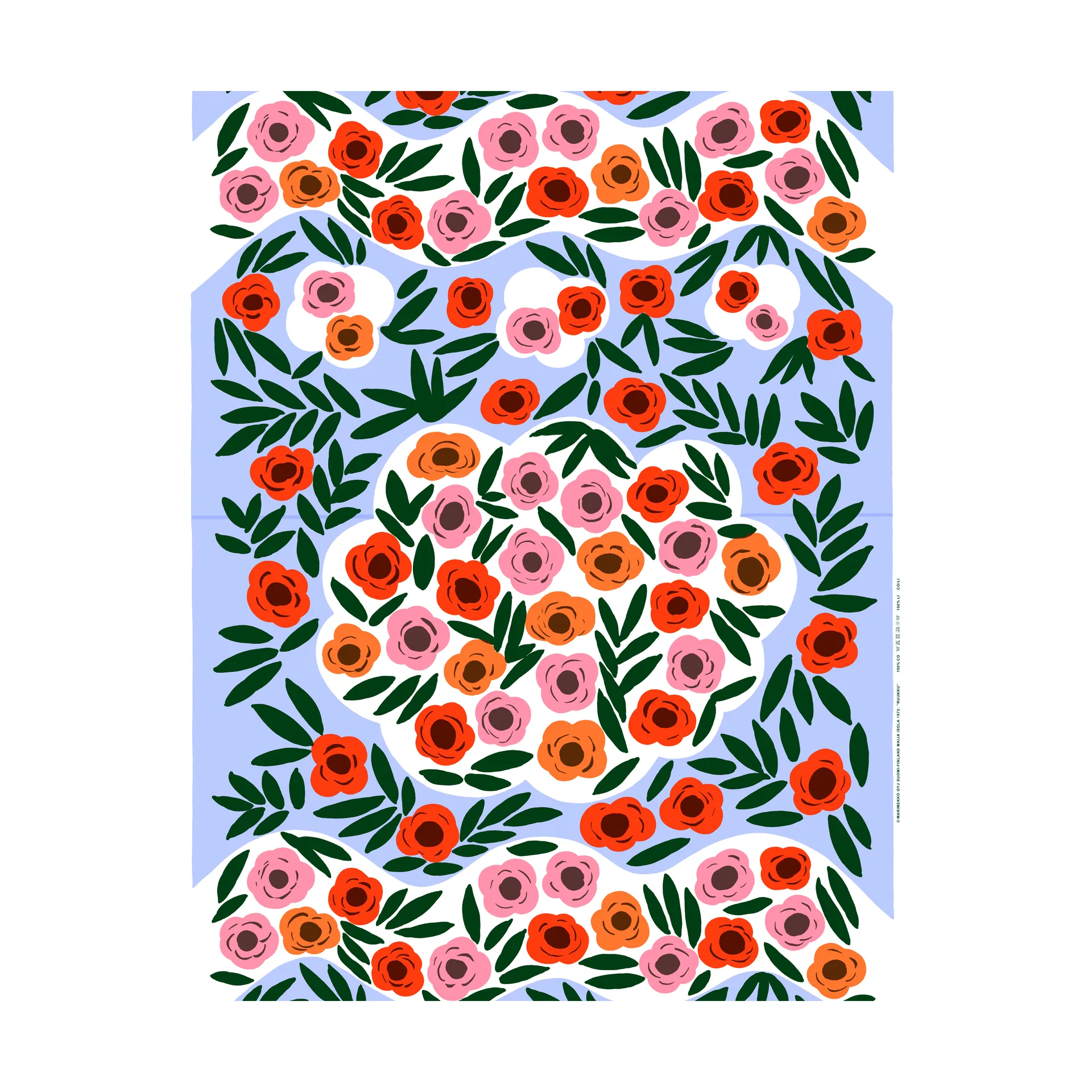 Ruukku stof, Blå, multi Marimekko