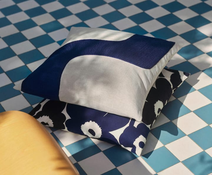 Seireeni pudebetræk 50x50 cm, Linen/Dark blue Marimekko