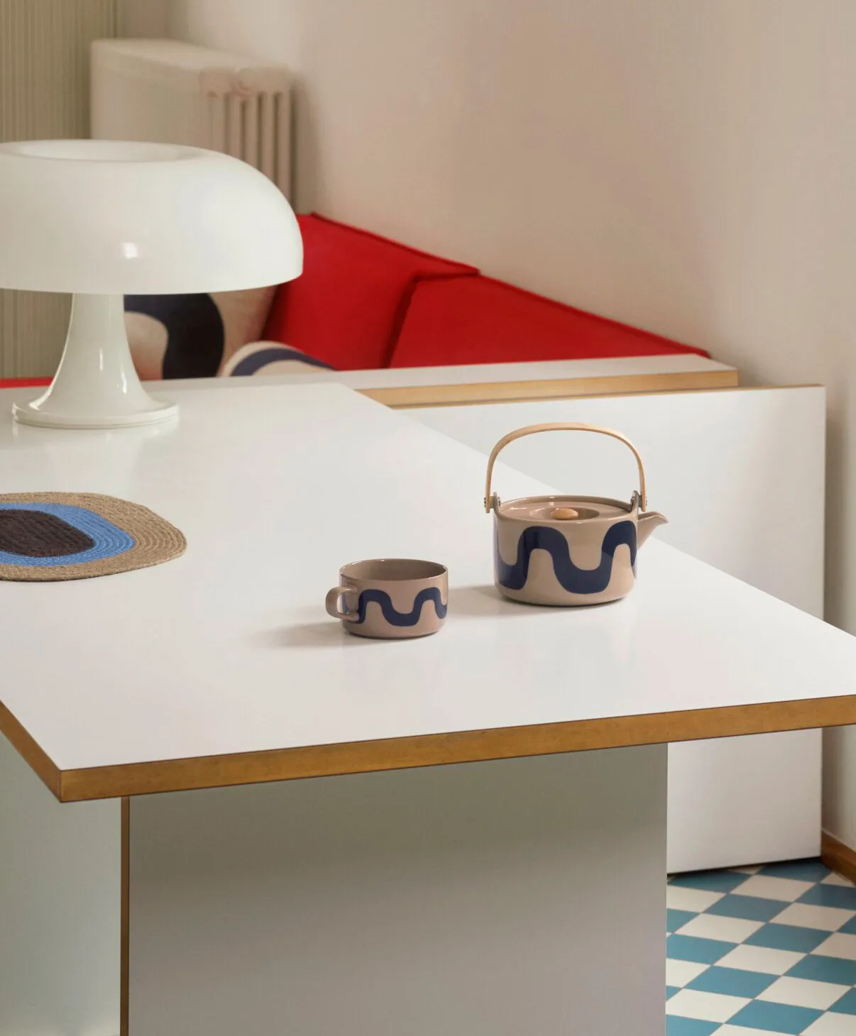 Seireeni tekande 7 dl, Terra/Mørkeblå Marimekko