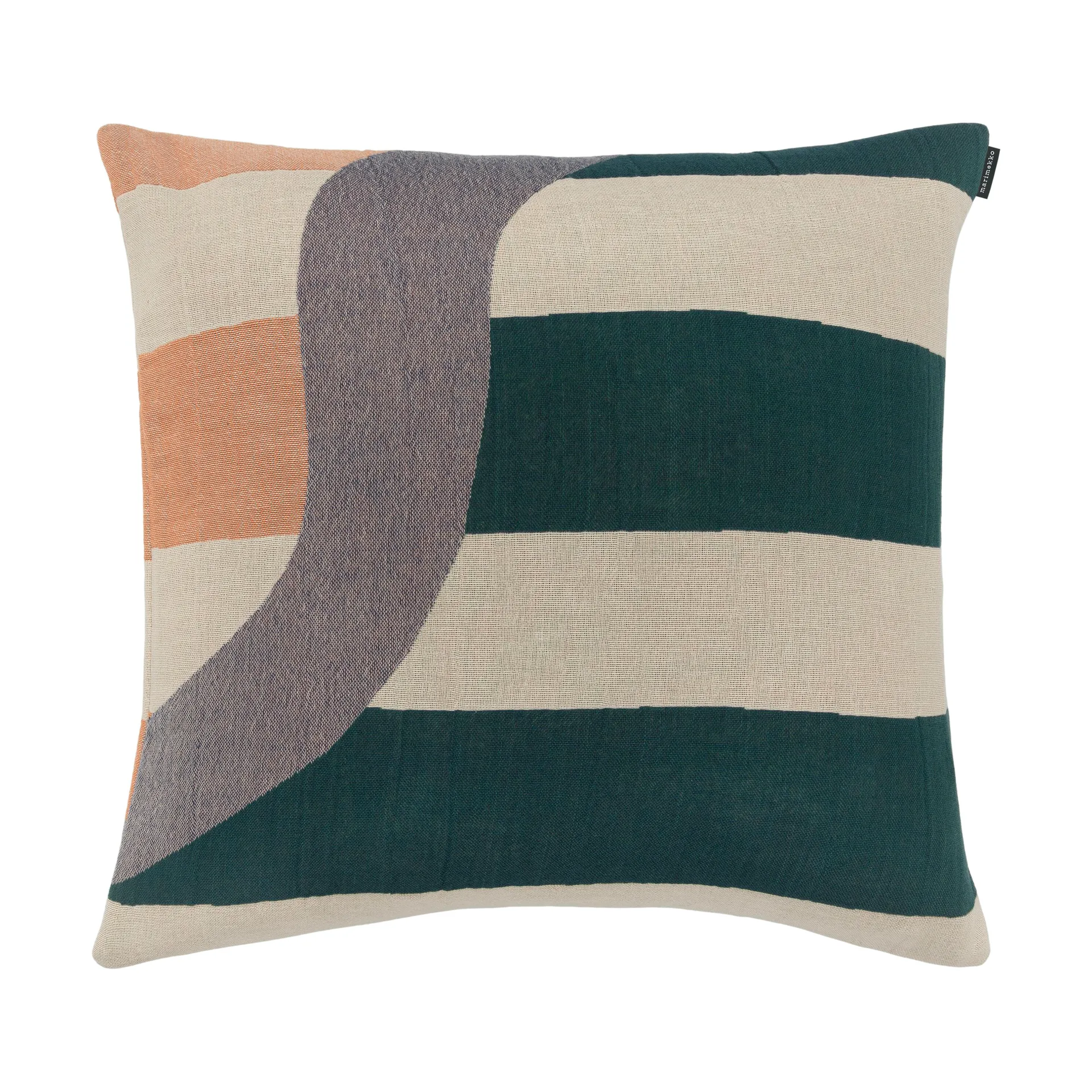 Siirto pudebetræk jacquard 50x50 cm, Powder-d. blue-l. blue-coral Marimekko