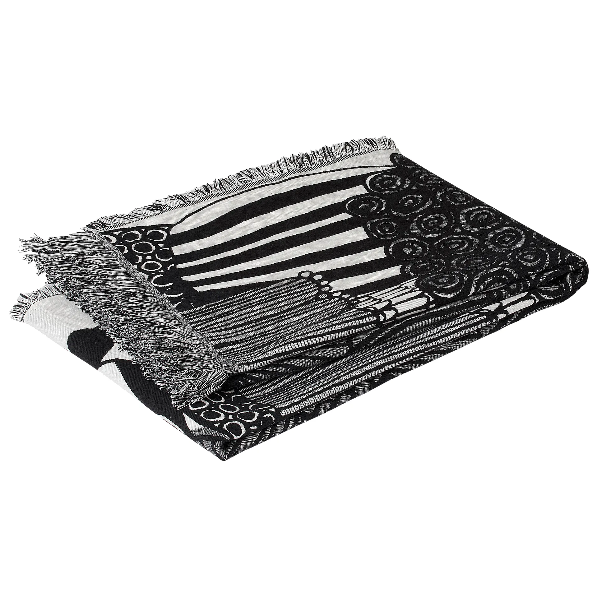 Siirtolapuutarha plaid 130x180 cm, Offwhite/Sort Marimekko