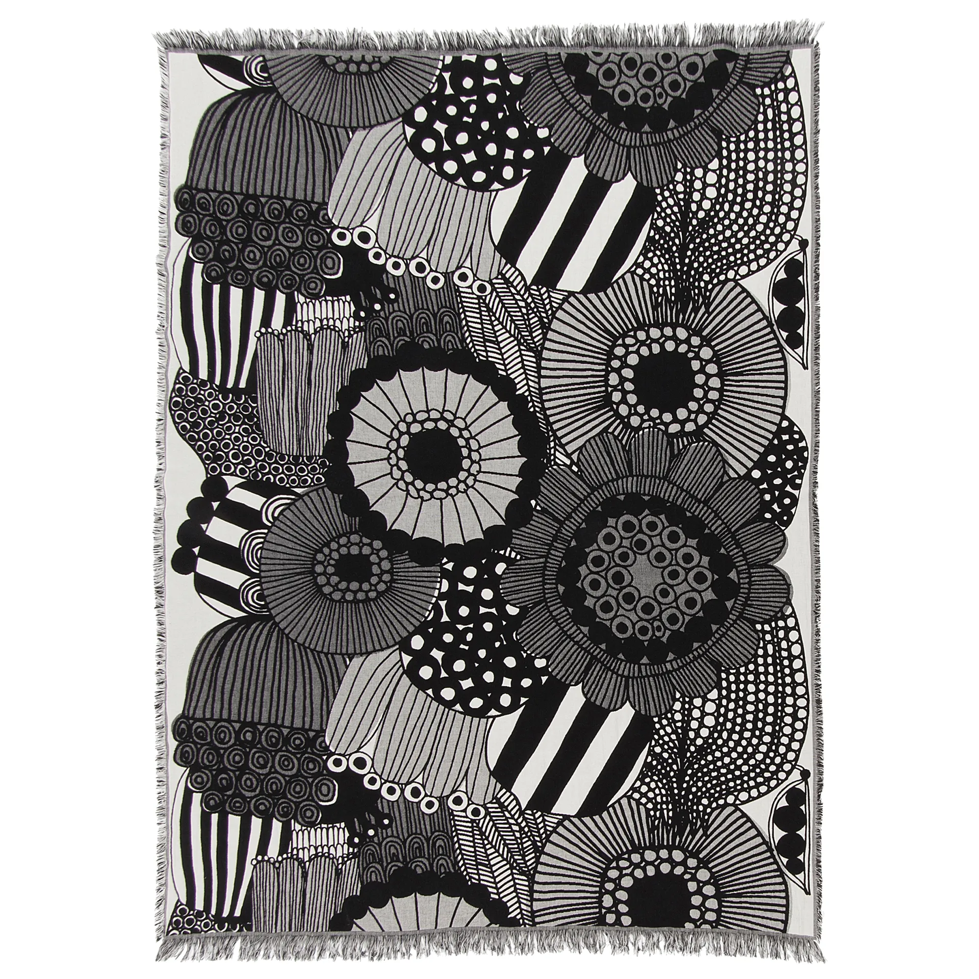 Siirtolapuutarha plaid 130x180 cm, Offwhite/Sort Marimekko