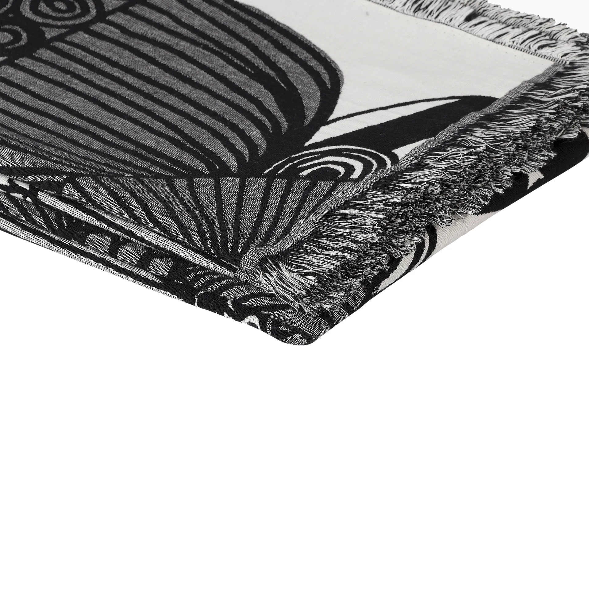 Siirtolapuutarha plaid 130x180 cm, Offwhite/Sort Marimekko