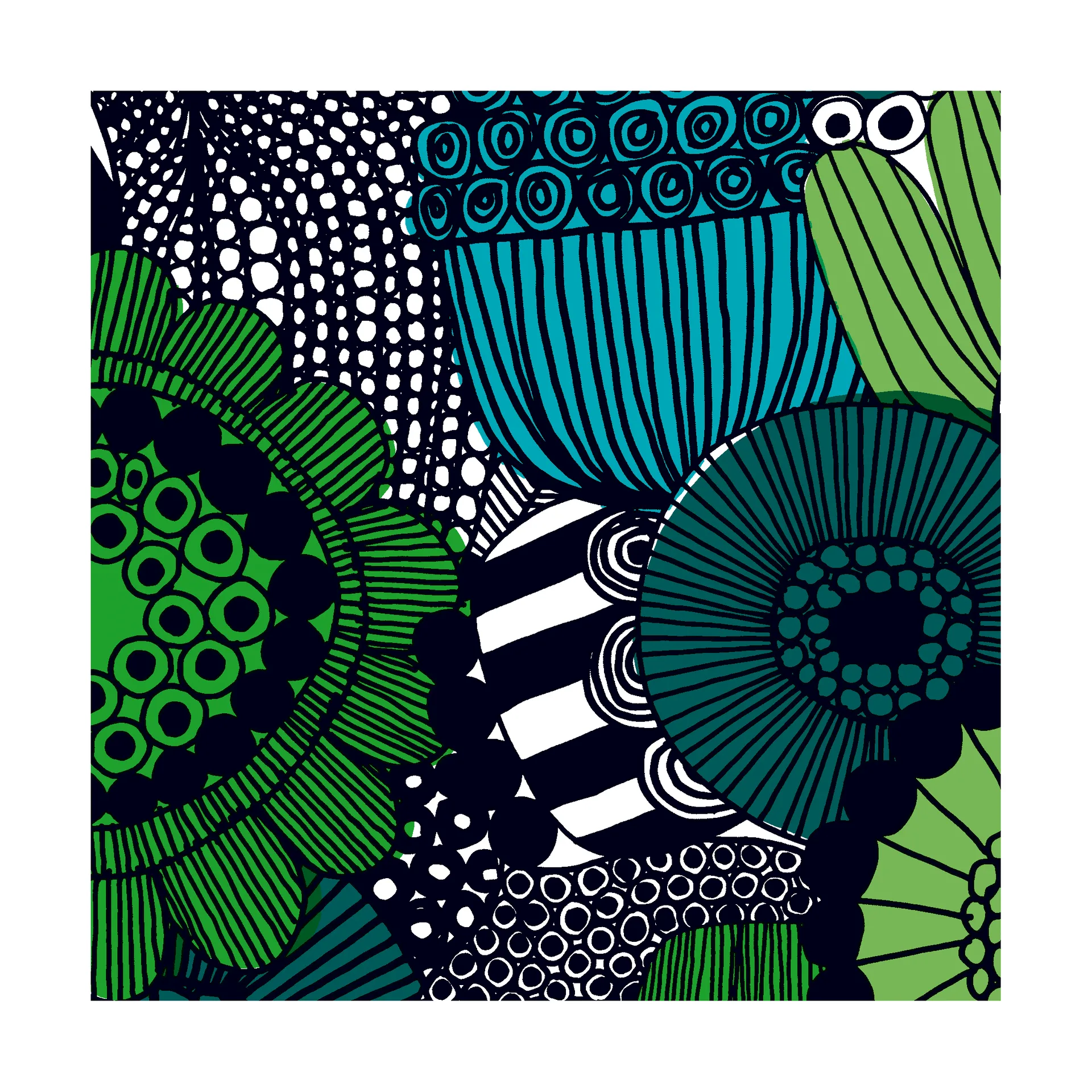 Siirtolapuutarha servietter 33x33 cm 20-pak, Blue-Green Marimekko