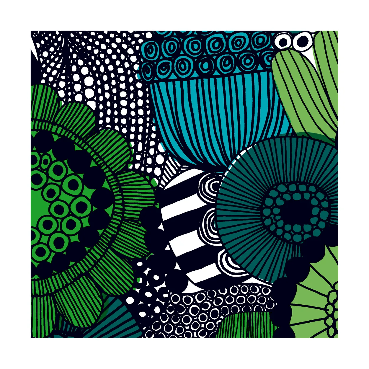 Marimekko Siirtolapuutarha servietter 33x33 cm 20-pak Blue-Green