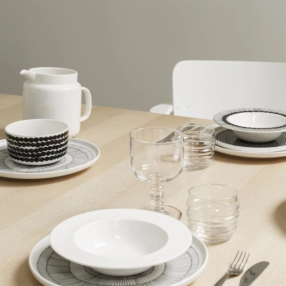 Siirtolapuutarha tallerken Ø 25 cm, 6 stk sort-hvid,  Marimekko