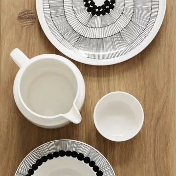 Siirtolapuutarha tallerken Ø 25 cm, 6 stk sort-hvid - Marimekko