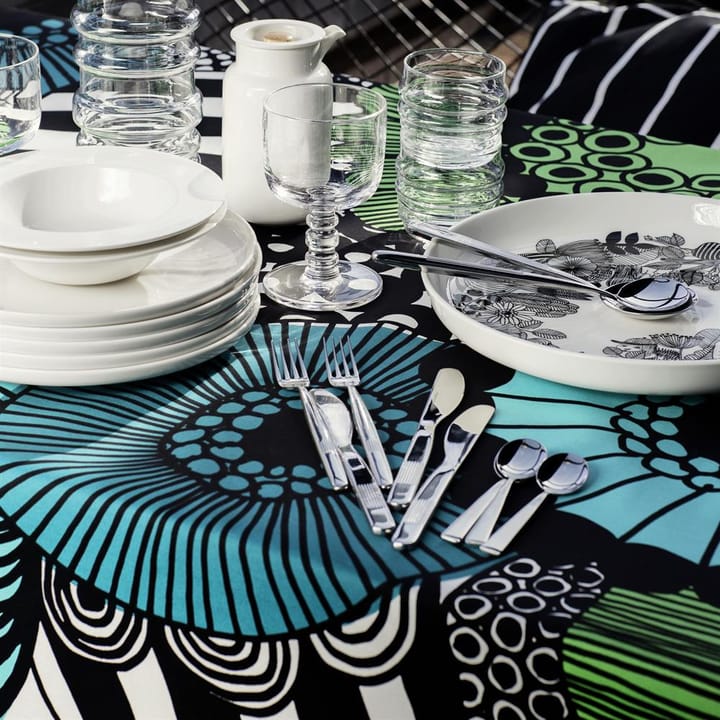 Siirtolapuutarha tekstil, blå-grøn Marimekko