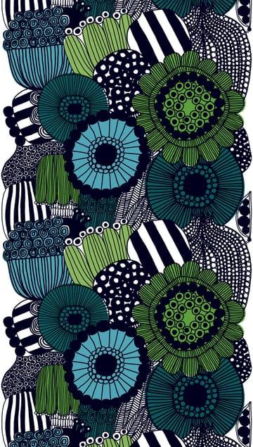 Siirtolapuutarha tekstil - blå-grøn - Marimekko
