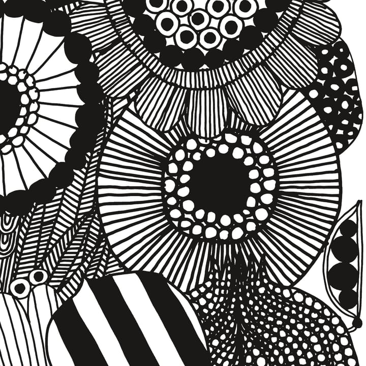 Siirtolapuutarha tekstil, hvid-sort Marimekko