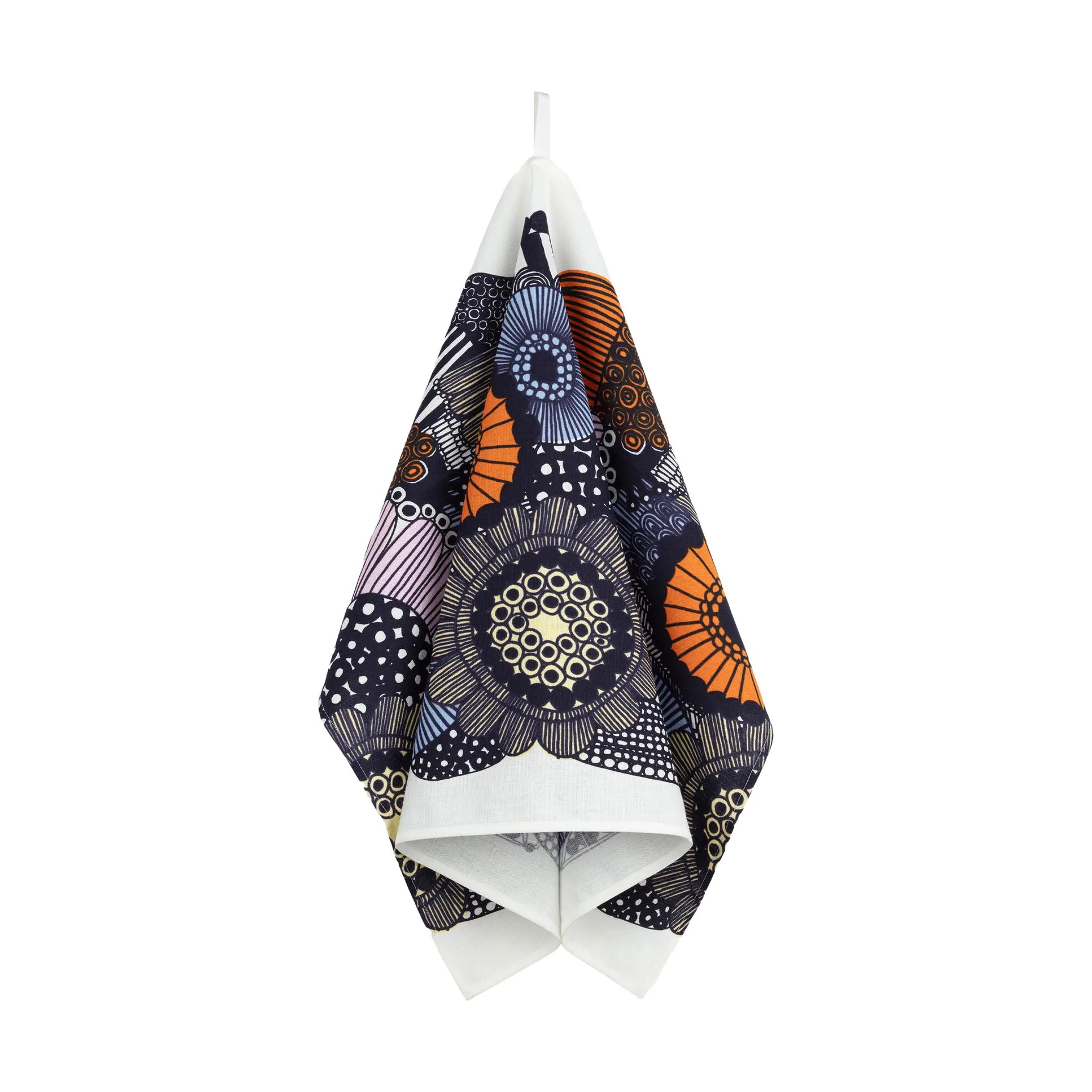 Siirtolapuutarha viskestykke 47x70 cm, White-yellow-orange-light blue Marimekko