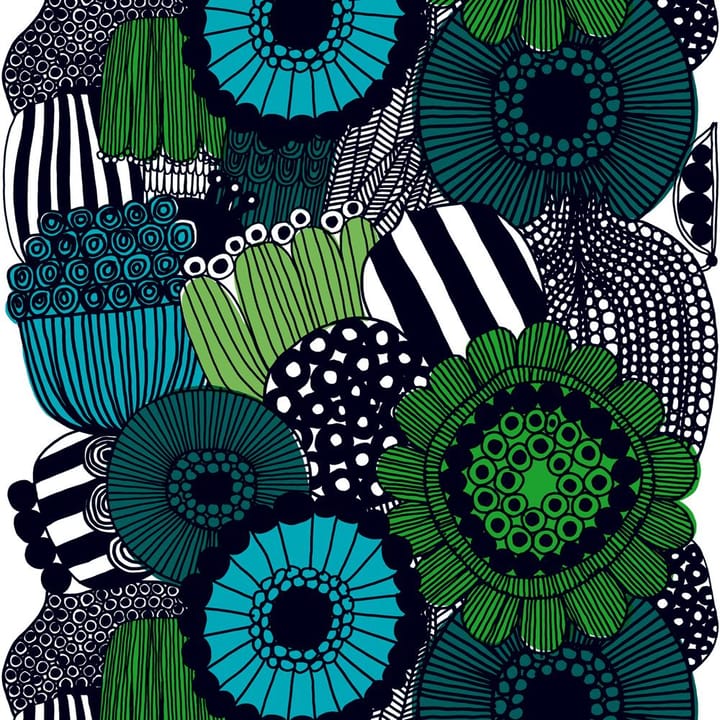 Siirtolapuutarha voksdug - hvid-grøn-sort - Marimekko