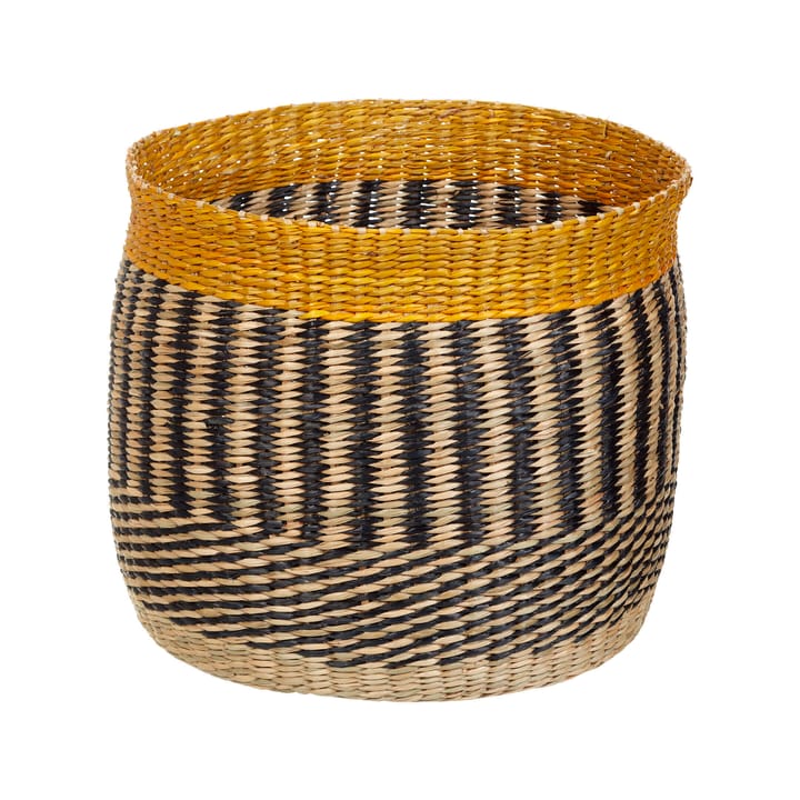 Silkkikuikka opbevaringskurv 36 cm - Sort/Beige/Gul - Marimekko