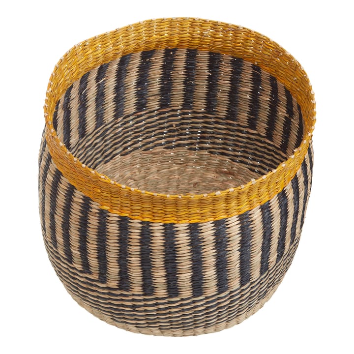 Silkkikuikka opbevaringskurv 36 cm - Sort/Beige/Gul - Marimekko