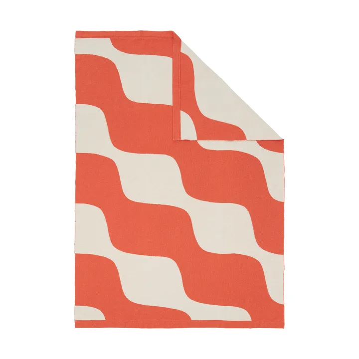Taifuuni plaid - Off white-orange red, 140x180 cm - Marimekko