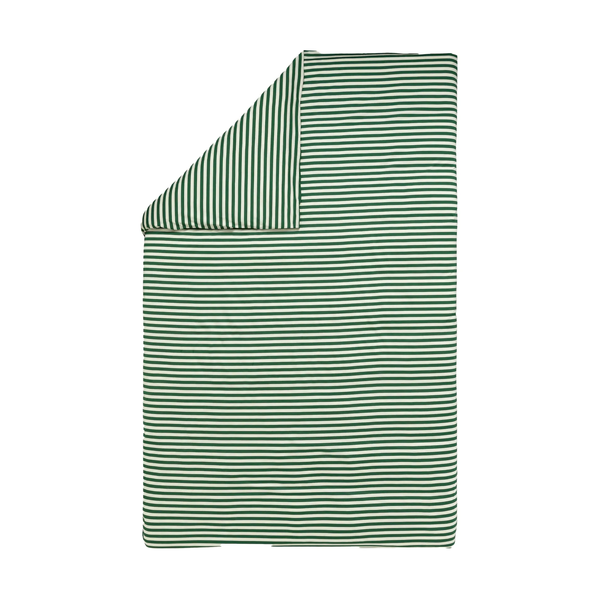 Tasaraita dynebetræk 150x210 cm, Off white-dark green Marimekko