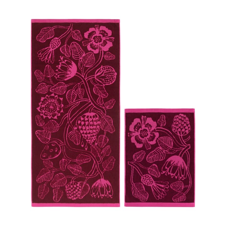 Tiara håndklædesæt 2 dele - Burgundy-pink - Marimekko
