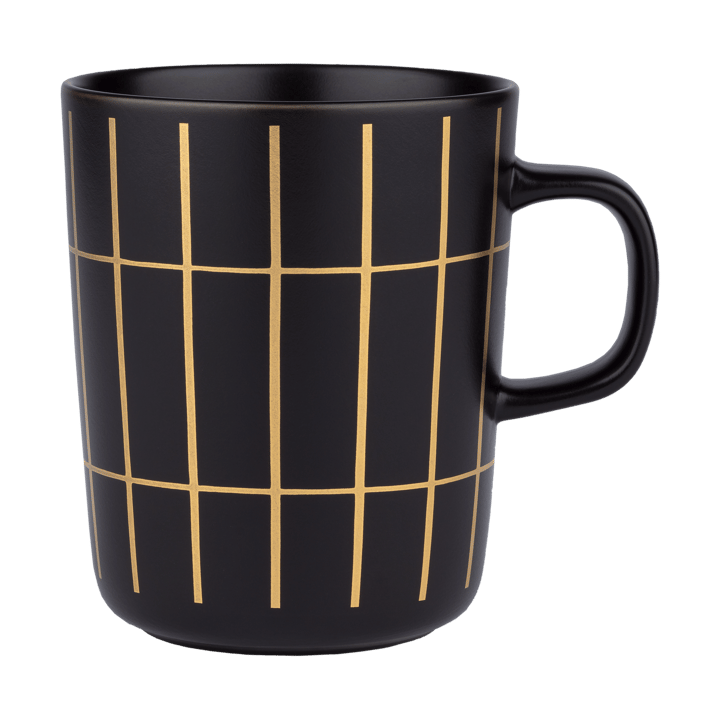 Tiiliskivi metal krus 25 cl - Black-gold - Marimekko