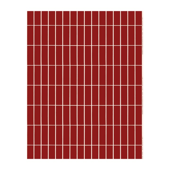 Tiiliskivi satinstof - Rød/Beige - Marimekko