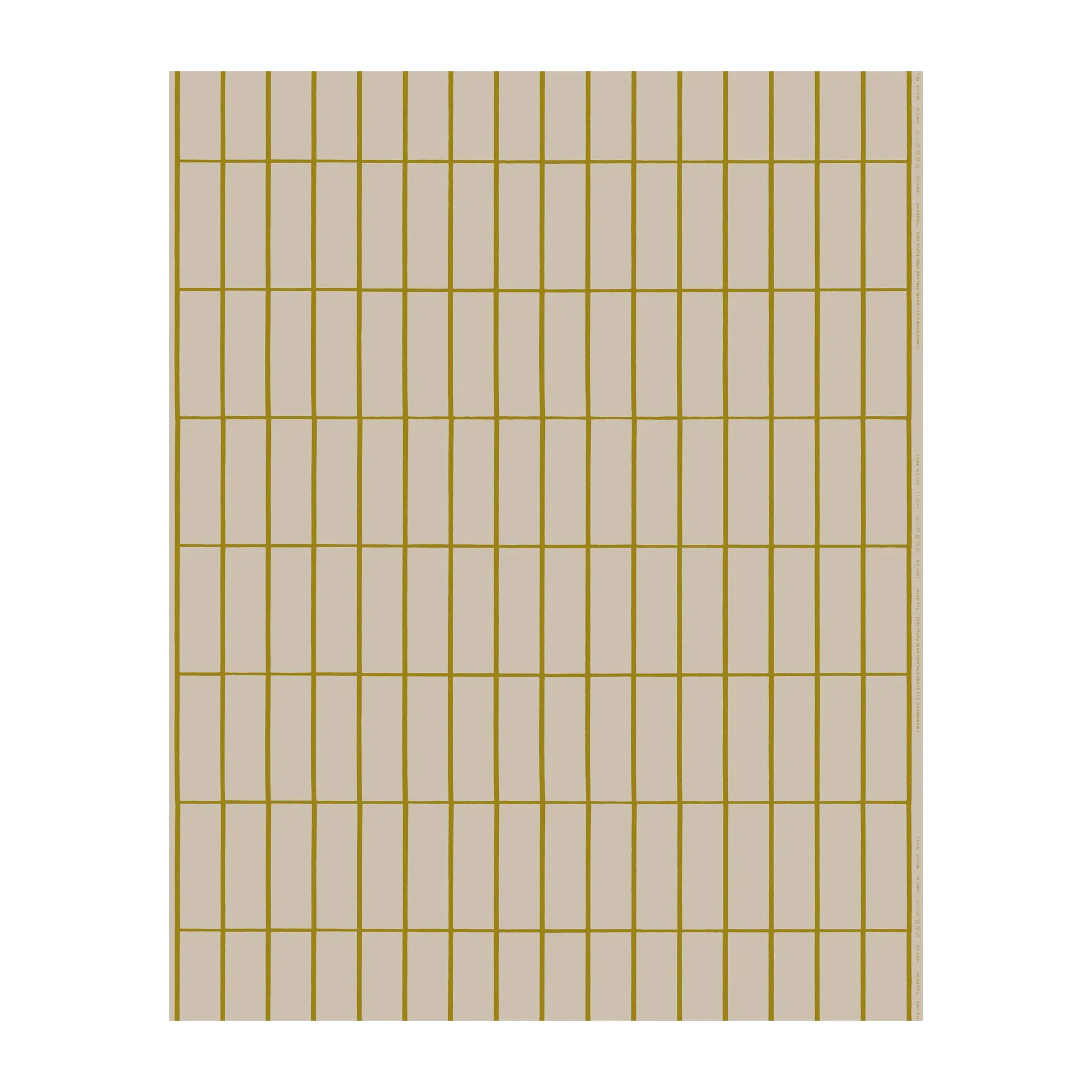 Tiiliskivi stof hør/viskose, Beige/Guld Marimekko