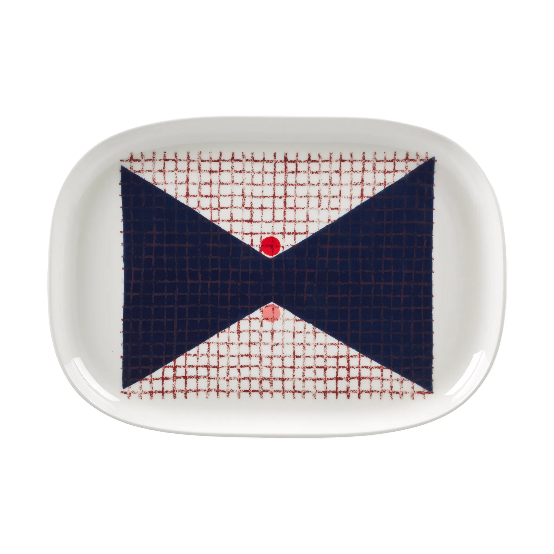 Tomina serveringsfad 25,5x36 cm, White-dark blue Marimekko