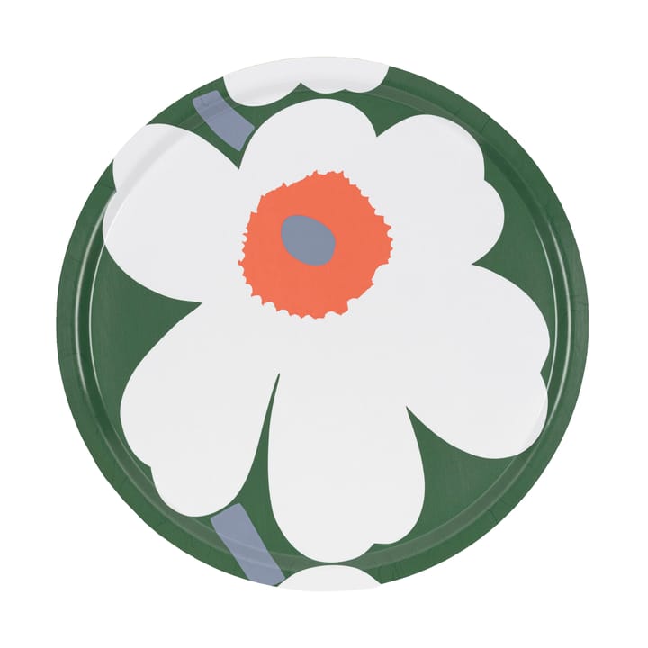 Unikko 60-års jubilæum bakke Ø46 cm, Green-white-orange Marimekko