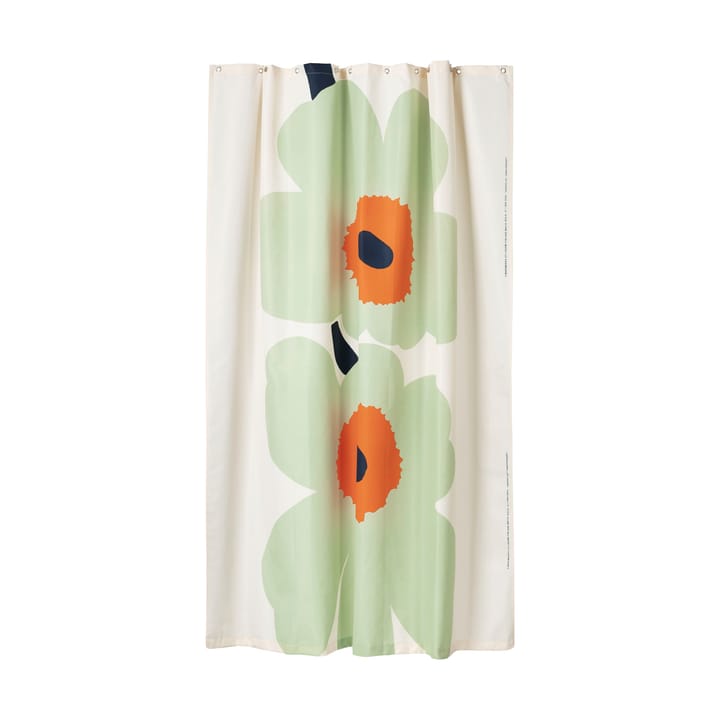 Unikko 60-års jubilæum bruseforhæng 180x200 cm - Off white-sage-dark blue - Marimekko