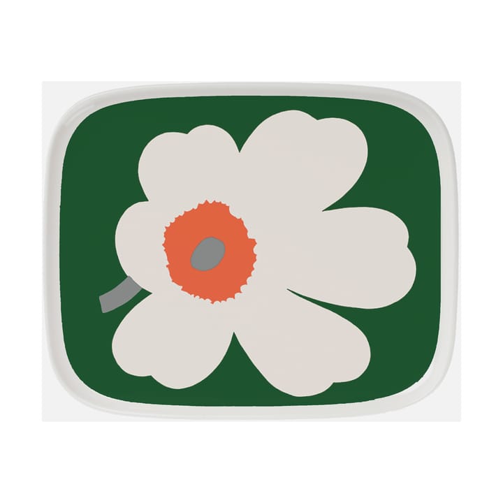 Unikko 60-års jubilæum fad 12x15 cm - White-green-orange - Marimekko
