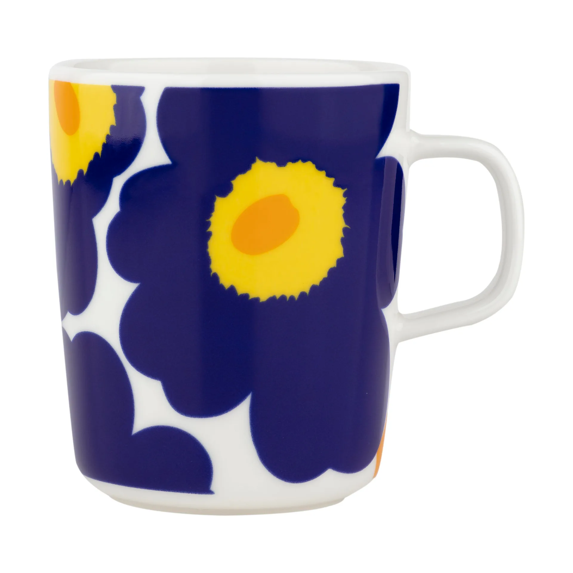 Unikko 60-års jubilæum krus 25 cl, White-d. blue-yellow Marimekko
