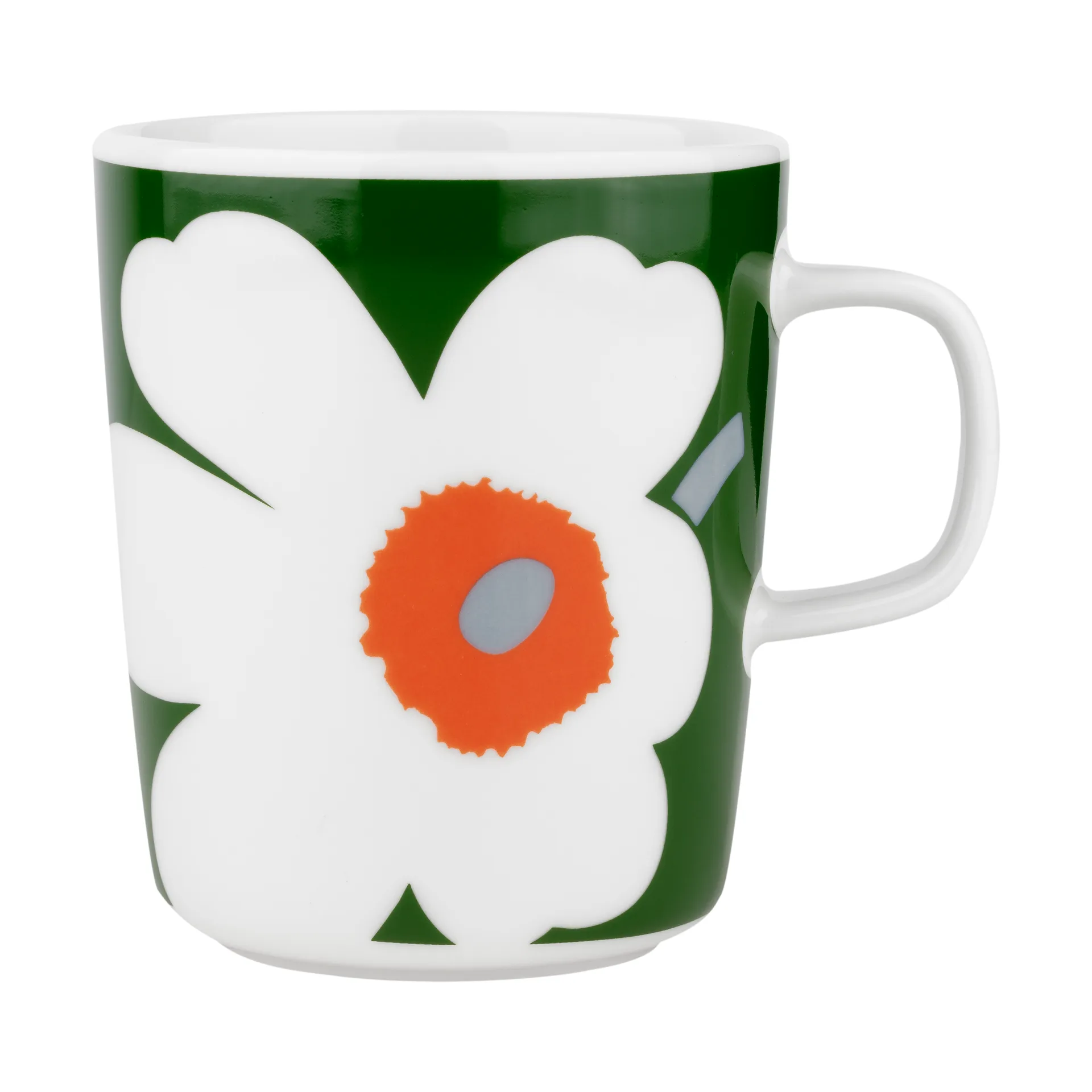 Unikko 60-års jubilæum krus 25 cl, White-green-orange Marimekko