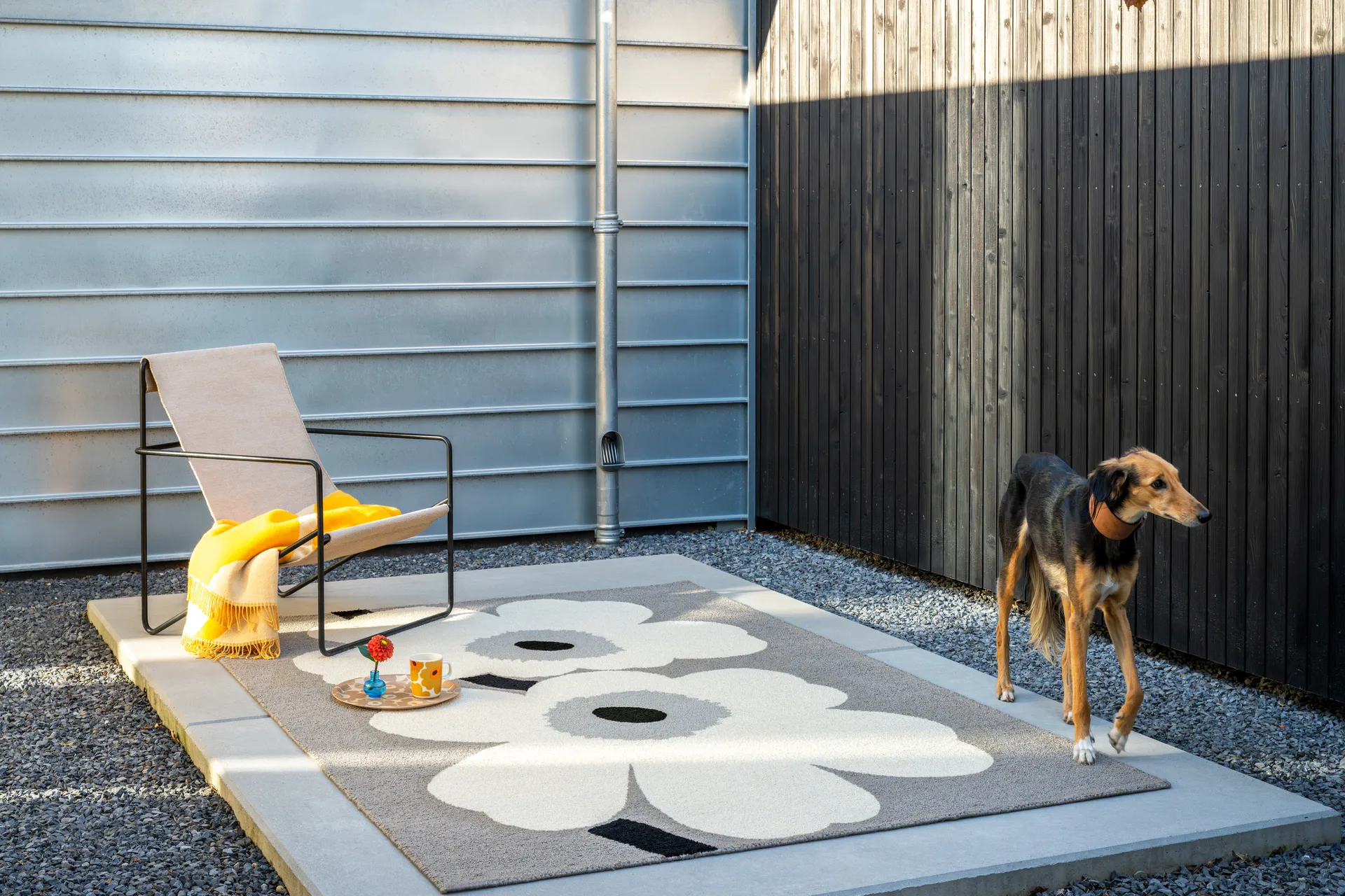 Unikko anniversary tæppe outdoor, Grey, 250x350 cm Marimekko