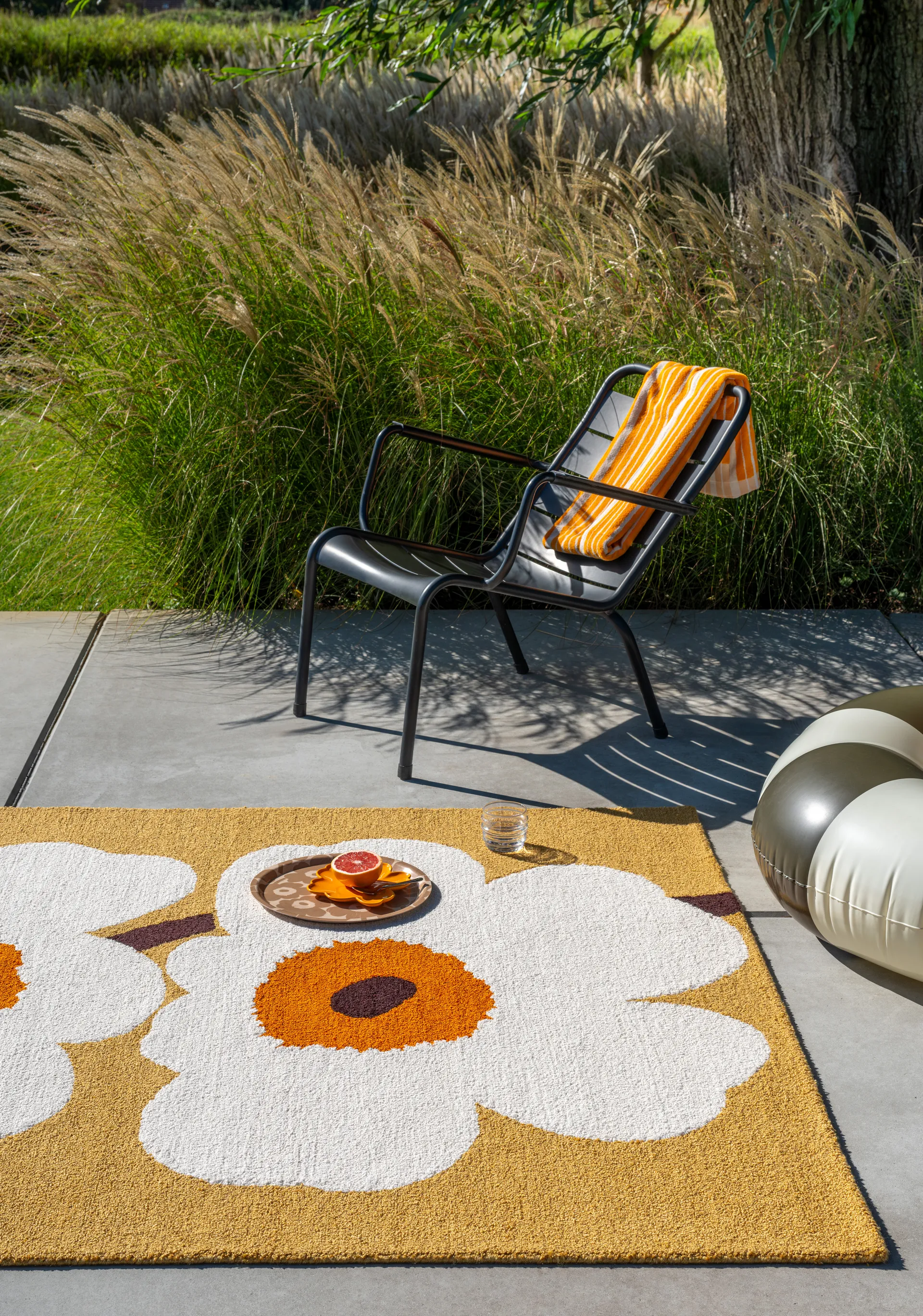 Unikko anniversary tæppe outdoor, Honey, 140x200 cm Marimekko