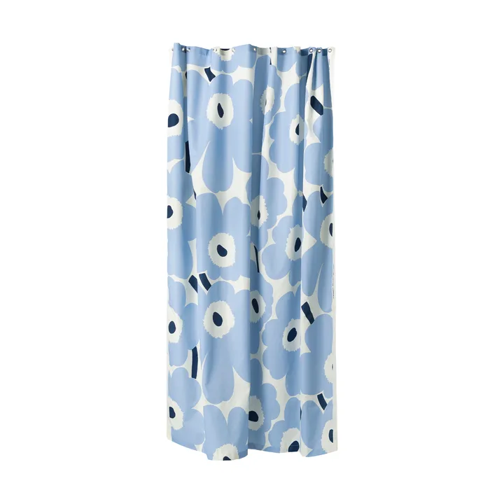 Unikko badeforhæng - Off white, light blue, navy, 180x200 cm - Marimekko