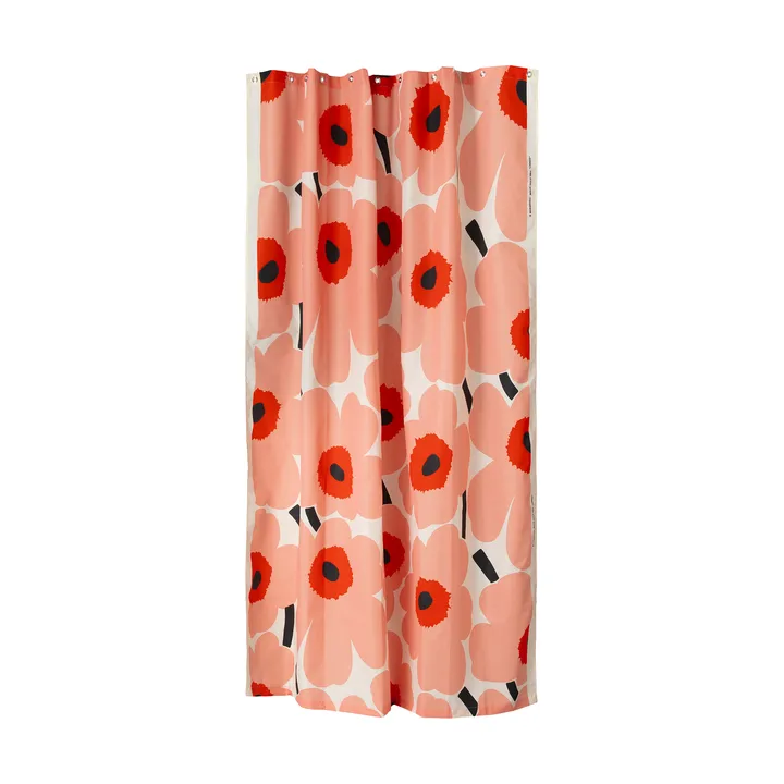 Unikko badeforhæng - Offwhite-coral-red-charcoal - Marimekko