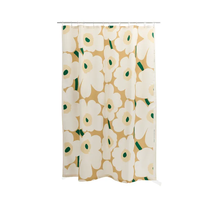 Unikko badeforhæng - Sand-off white-hay-emerald - Marimekko